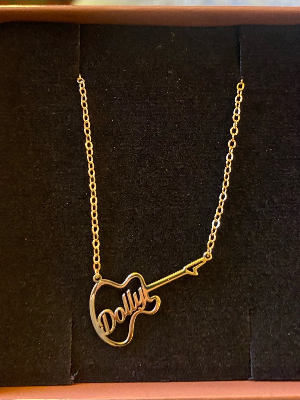 For the Dolly lover or your name is Dolly too minimalist guitar necklace